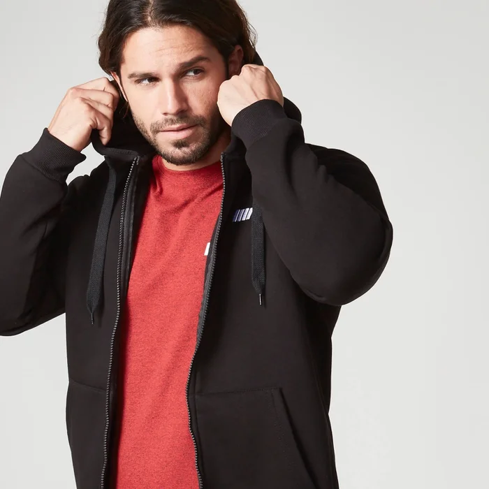 Myprotein Moška Zip Up jakna – Črna