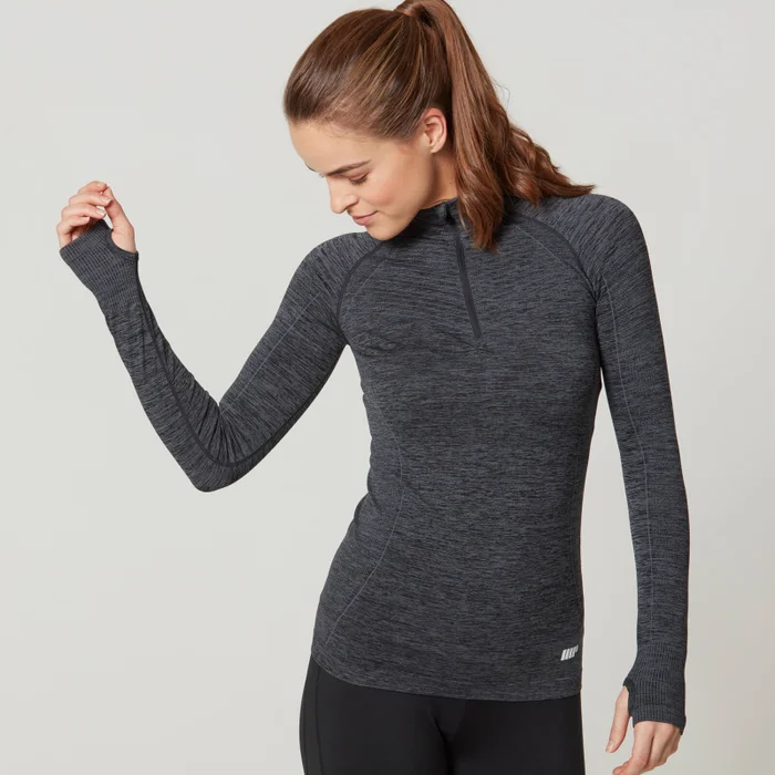 Myprotein ženski Seamless ¼ Zip Top z dolgimi rokavi