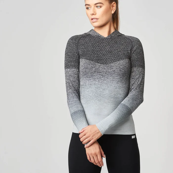 Ombre Seamless pulover s kapuco