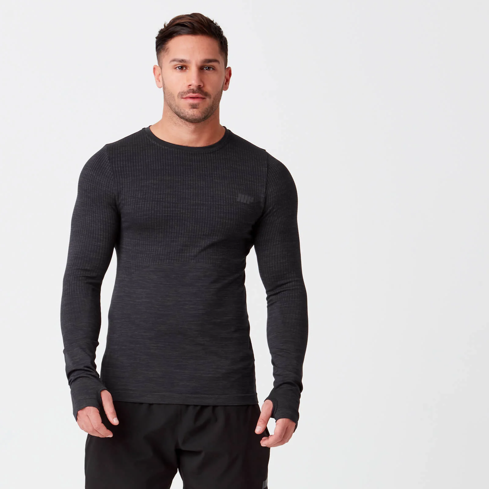 Myprotein Sculpt Seamless Long Sleeve T-Shirt - Black - S - Črna Slika 1