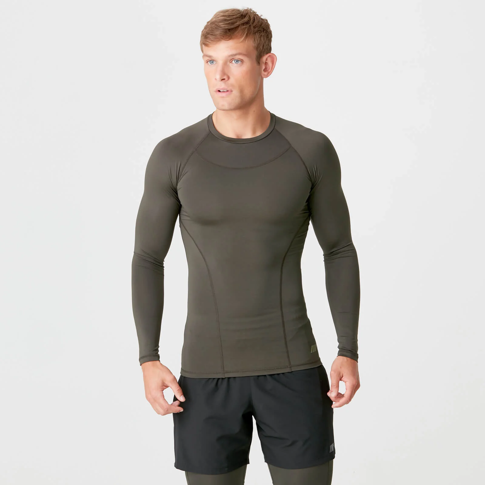 Myprotein Charge Compression Long Sleeve Top - Dark Khaki - XS Slika 1