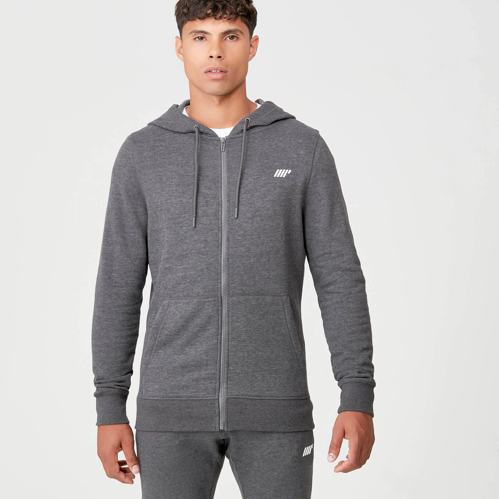 Myprotein Tru-Fit Full Zip Hoodie - Charcoal Marl - XS Slika 1