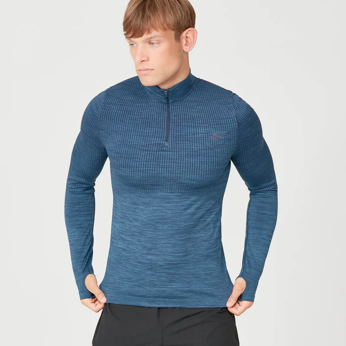 MP Sculpt Seamless 1/4 Zip Top - Petrol Blue