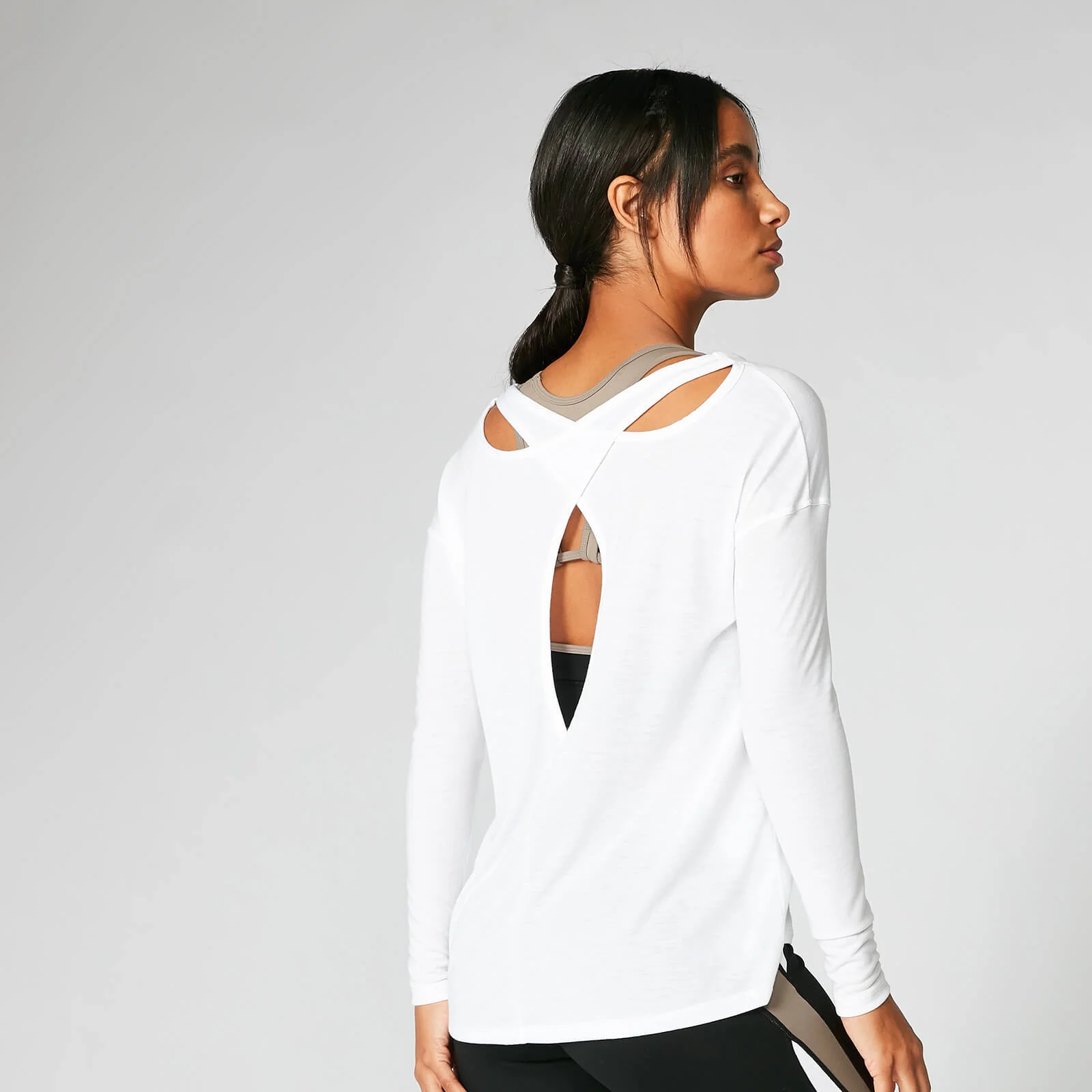 Myprotein Split Long Sleeve T-Shirt - White - XS Slika 1
