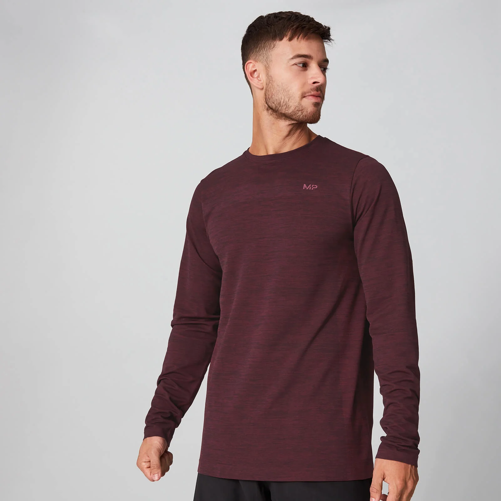 MP Men's Lightweight Seamless Long-Sleeve T-Shirt - Oxblood Marl - XS Slika 1