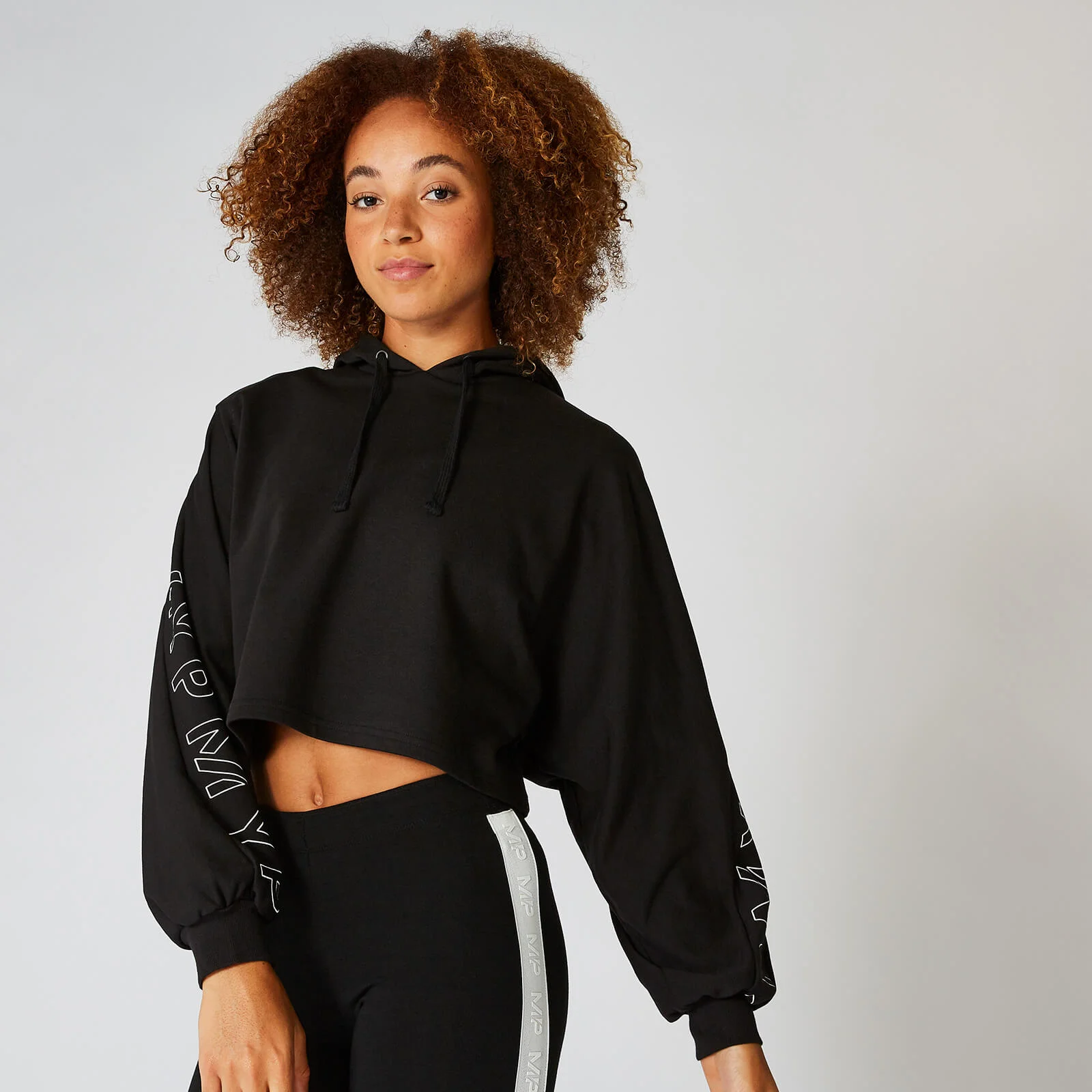 MP Icon Cropped Hoodie - Black Solid - XS Slika 1