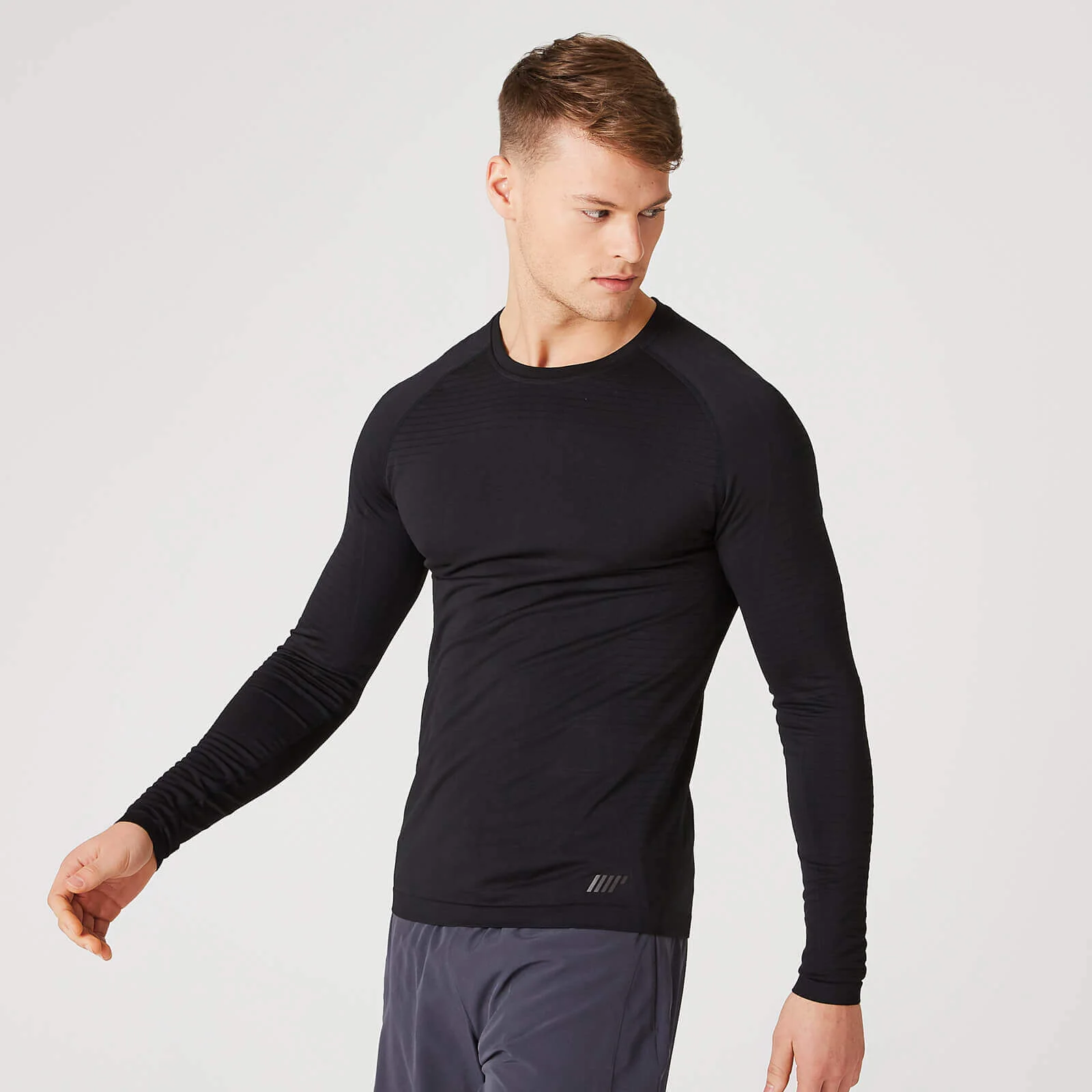 MP Elite Seamless Long-Sleeve T-Shirt – Black - XS Slika 1