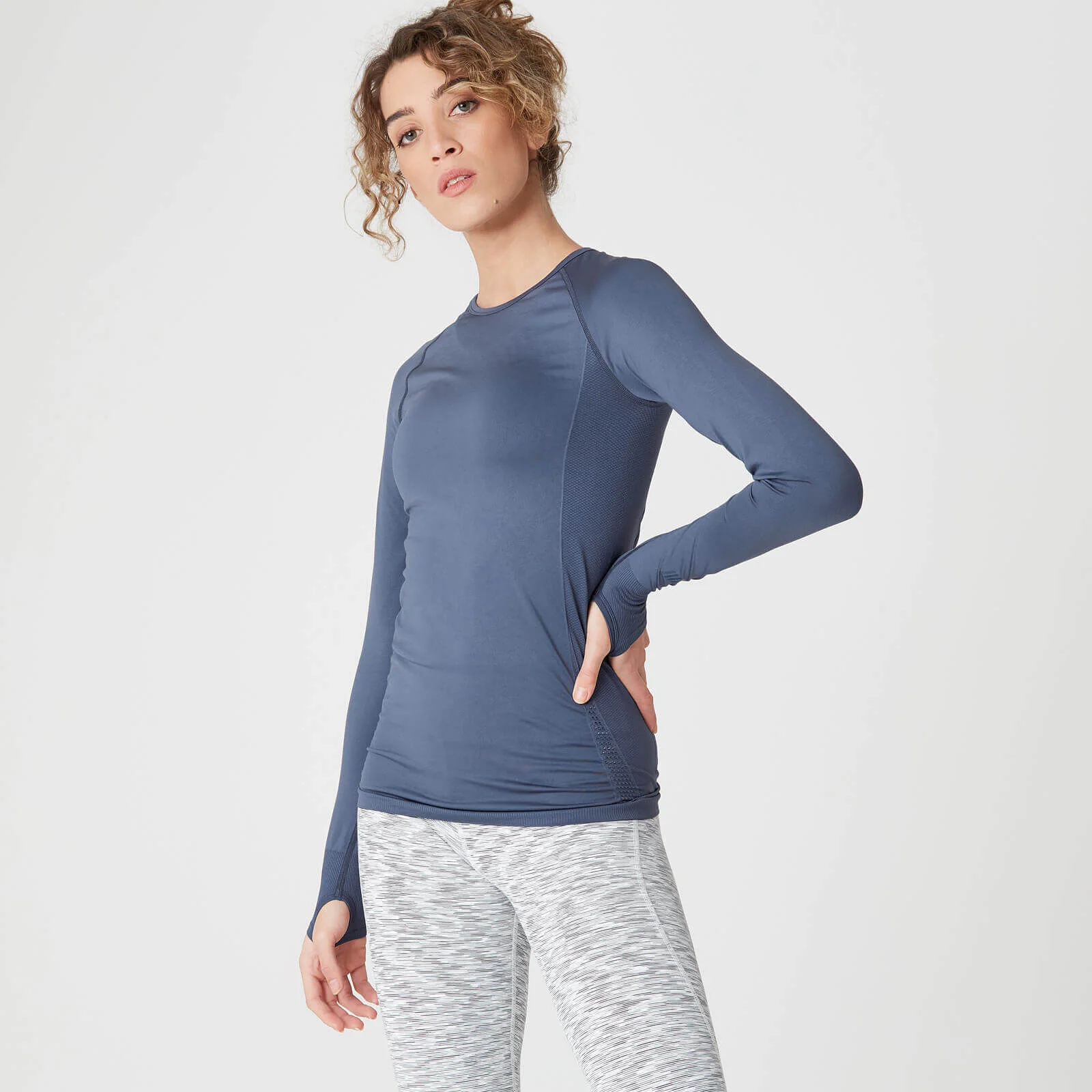 MP Shape Seamless Long-Sleeve Top – Dark Indigo - XS Slika 1