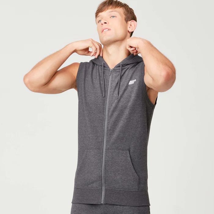 Myprotein Tru-Fit Sleeveless Hoodie - Charcoal Marl
