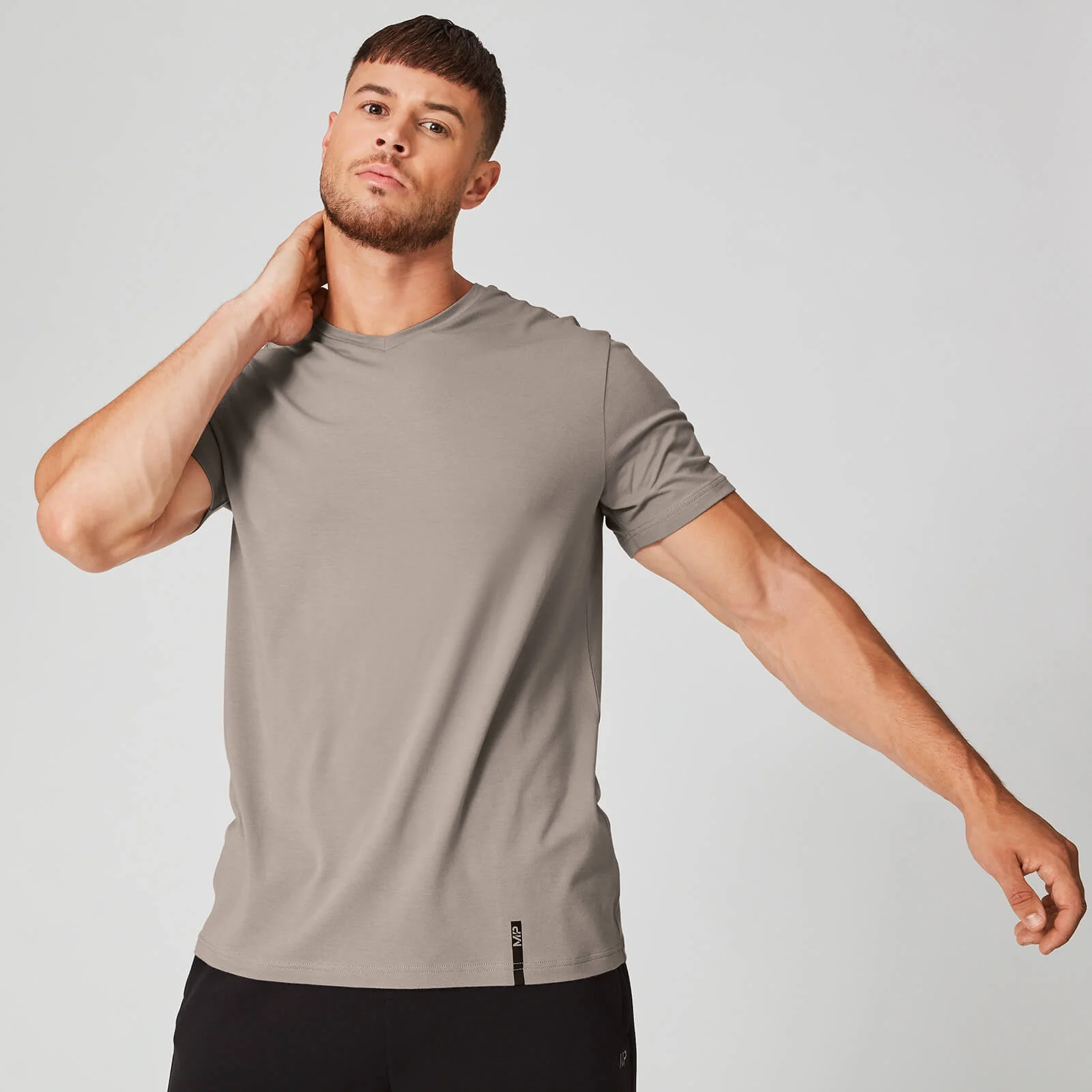 MP Luxe Classic V-Neck T-Shirt - Quarry - XS Slika 1