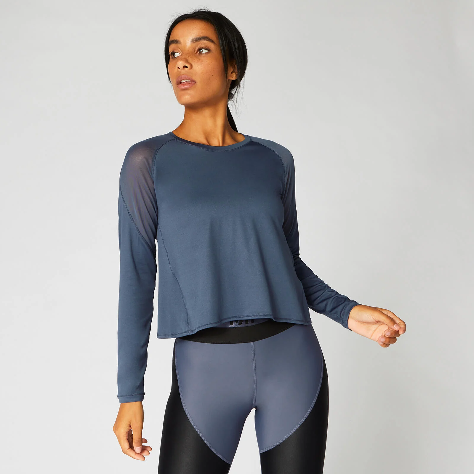 MP Mesh Panel Long Sleeve Top - Dark Indigo - XS Slika 1