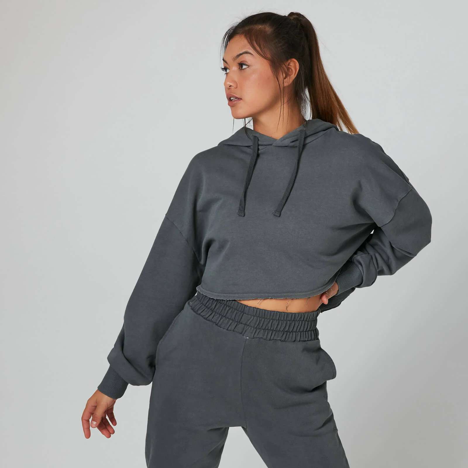 Myprotein Washed Cropped Hoodie - Carbon - S Slika 1