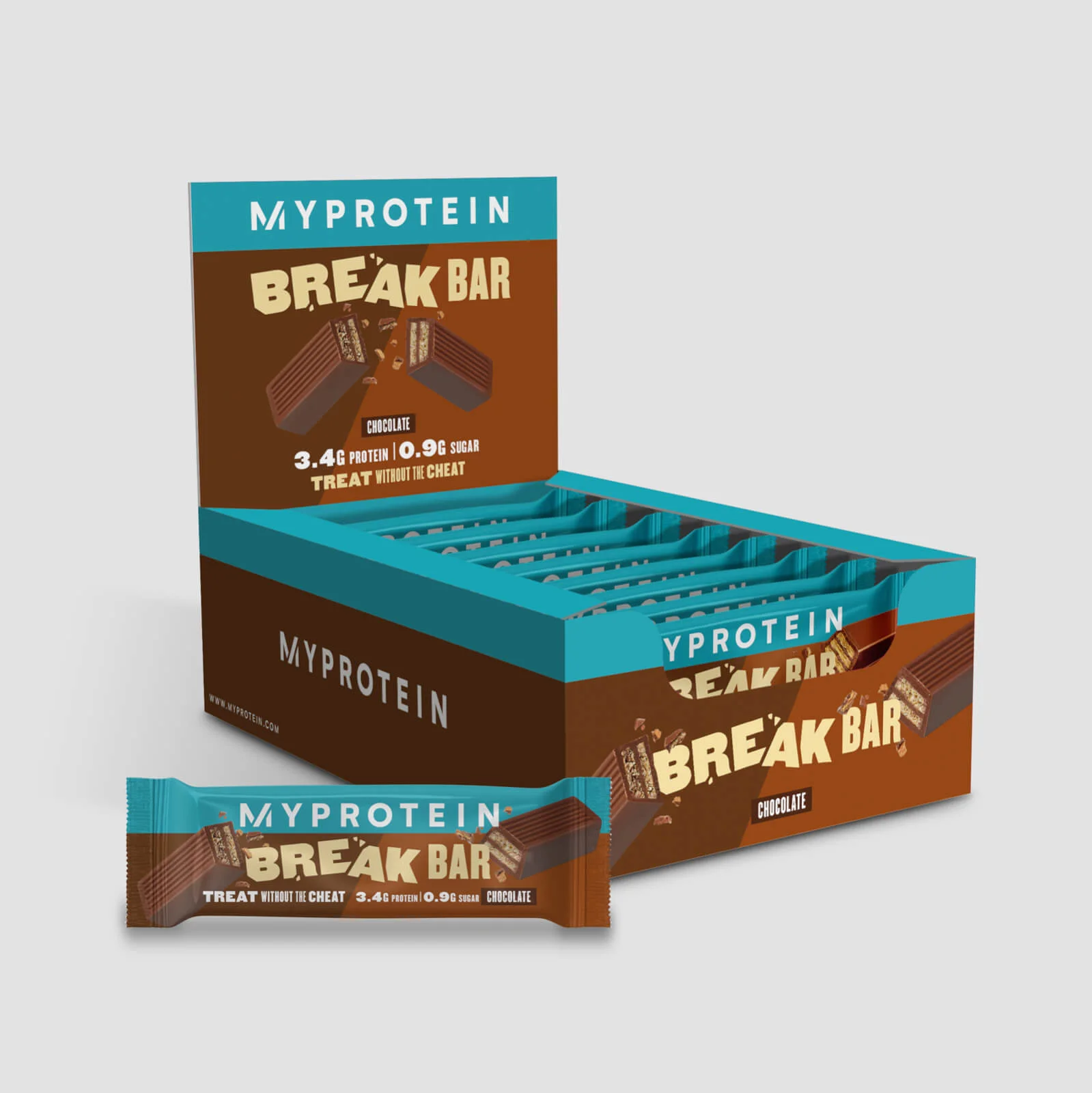 Protein Break Bar - 16 x 21.5g - Cokolada Slika 1