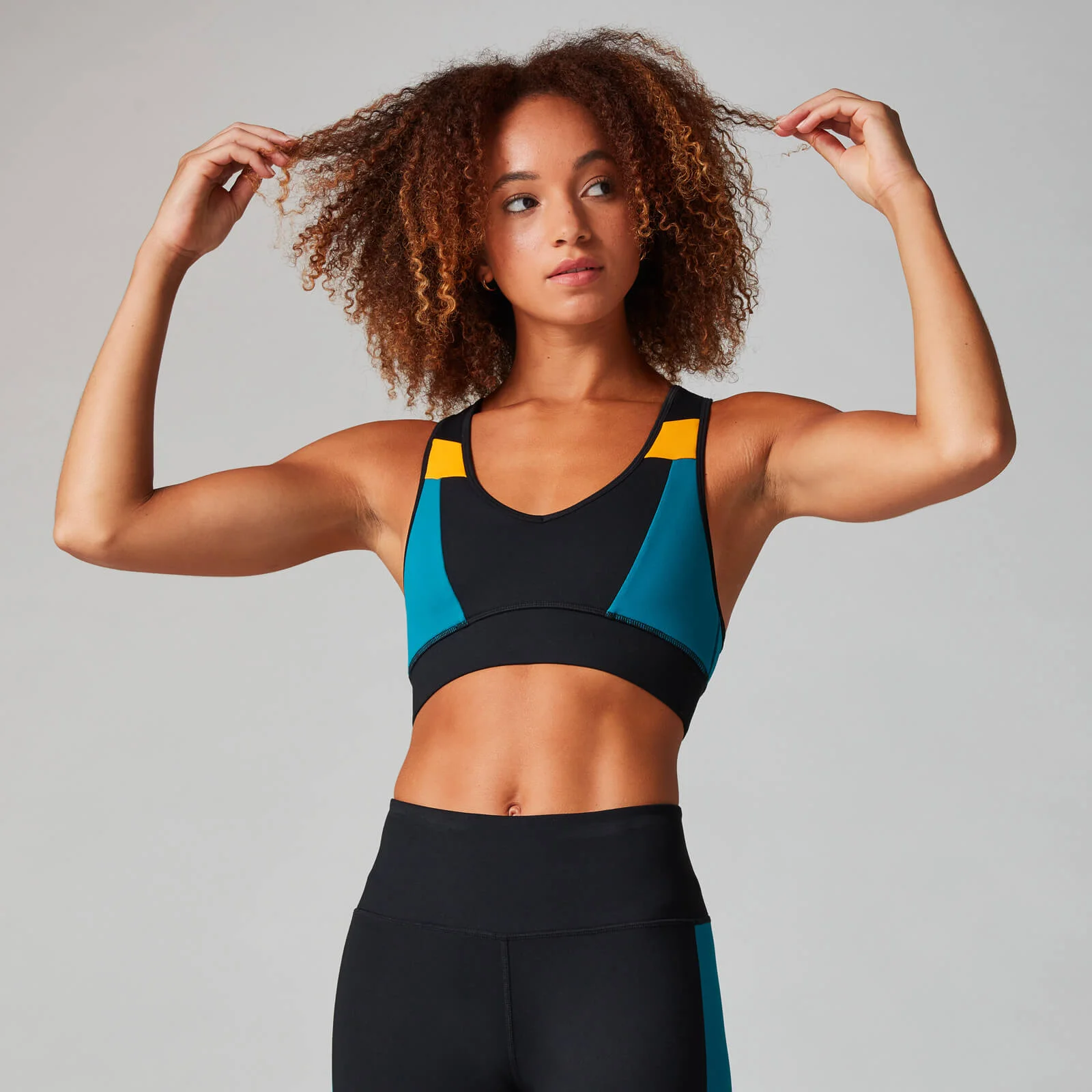 MP Women's Power Colour Block Bra - Black/Danger - XS Slika 1