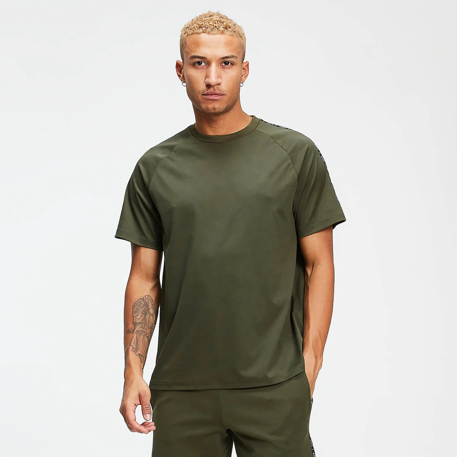 MP Men's Rest Day Double Tape Tricot T-Shirt - Army Green - XS Slika 1