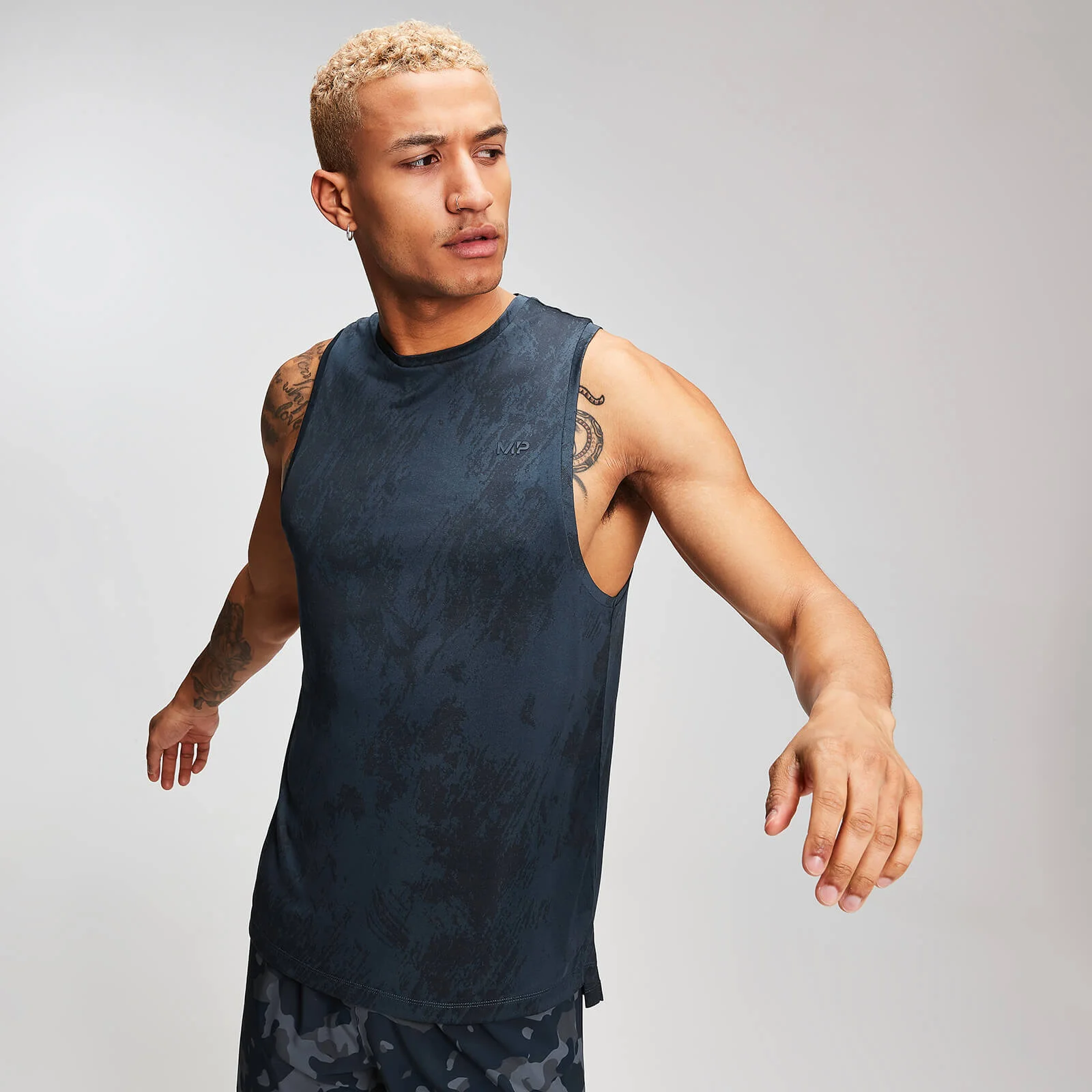 MP Men's Training Distressed Drop Armhole Tank Top - Ink - XS Slika 1