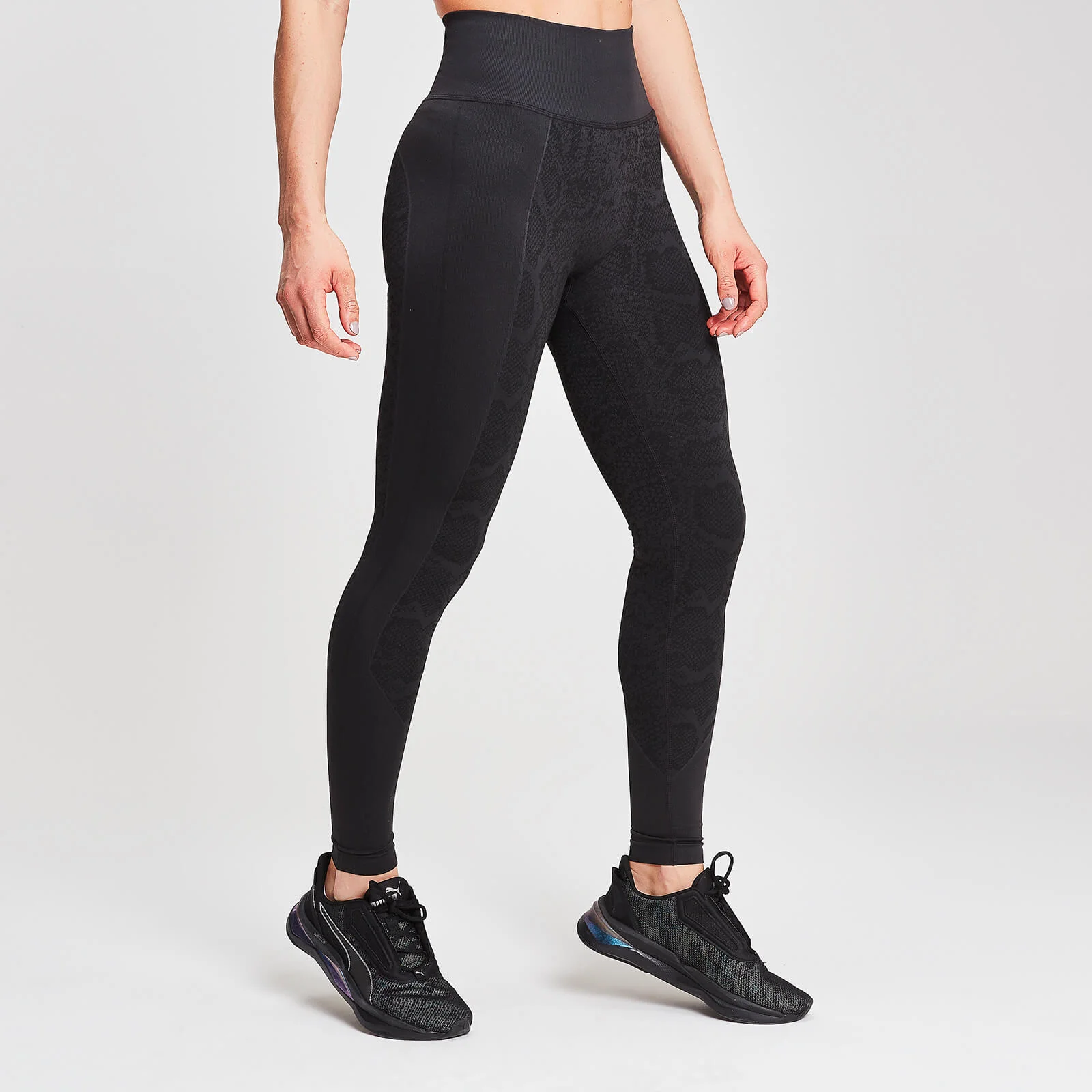 MP Women's Animal Snake Seamless Leggings - Black - XS Slika 1