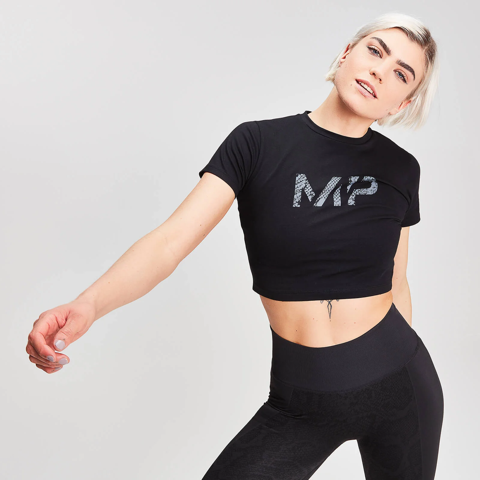 MP Animal Snake Seamless Women's Cropped T-Shirt - Black - XS Slika 1