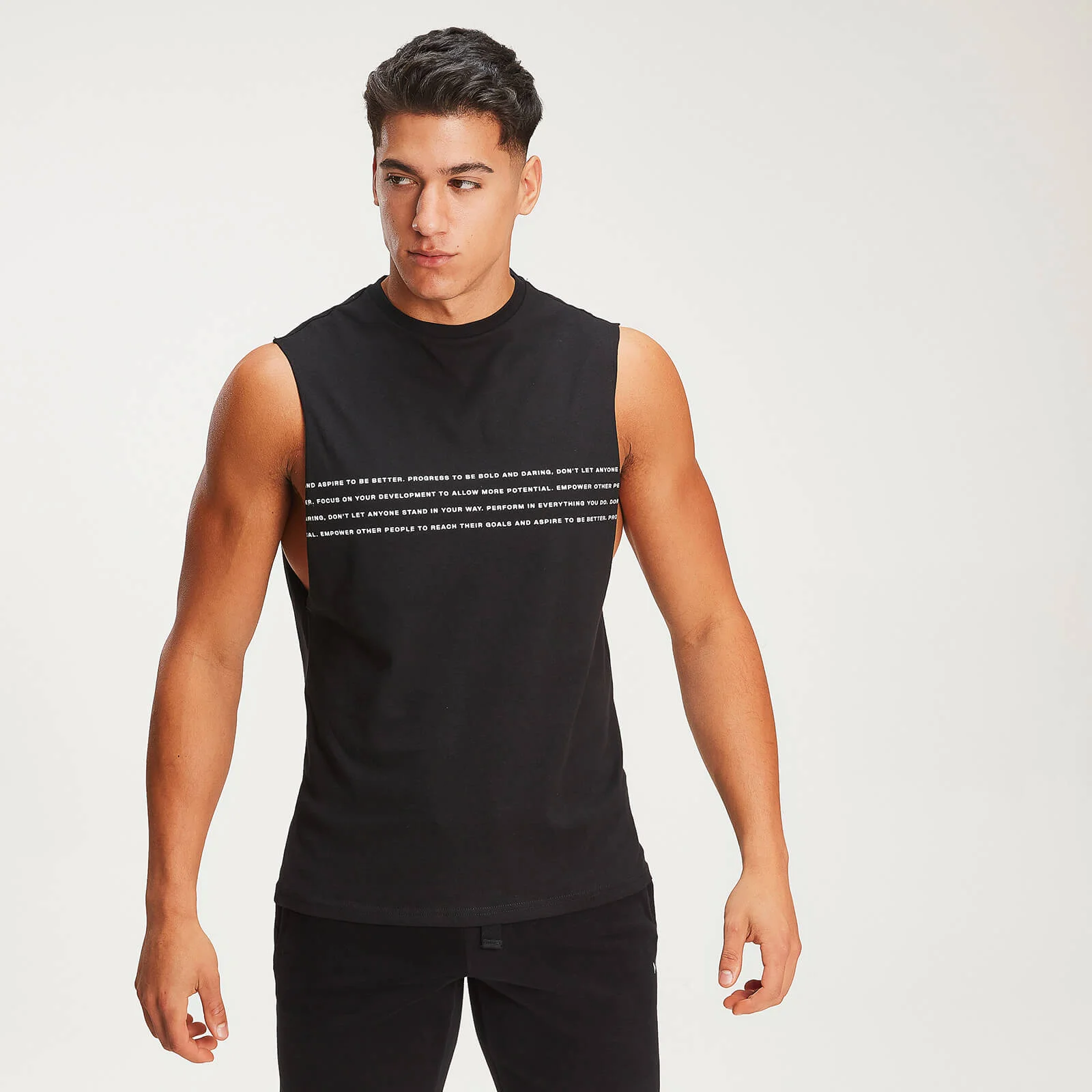 MP Men's Rest Day Slogan Drop Armhole Tank - Black - XS Slika 1