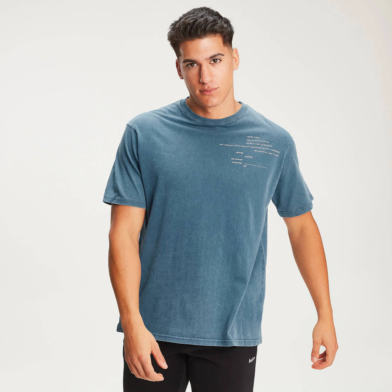 MP Men’s Rest Day Staggered Slogan T-Shirt - Bluejay - XS Slika 1