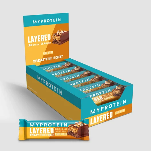 6 slojna beljakovinska ploščica - 12 x 60g - Peanut Butter