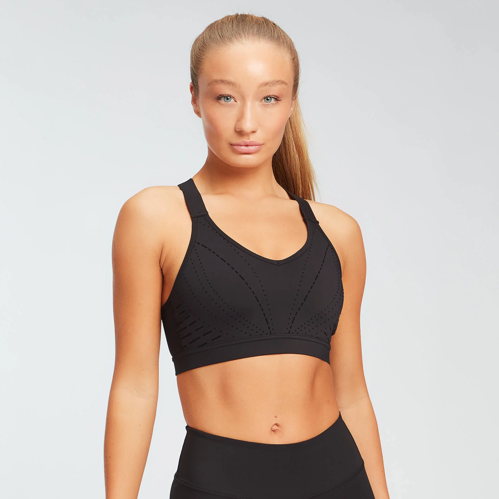 MP Ženski nedrček Geo Print Placement – črn - XS Slika 1