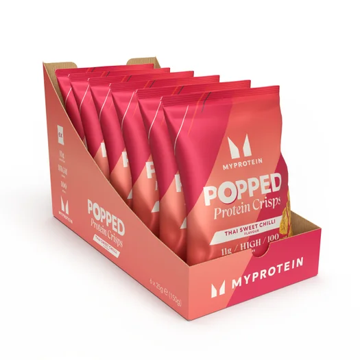 Ekspandiran beljakovinski čips Popped Protein Crisps - Thai Sweet Chilli