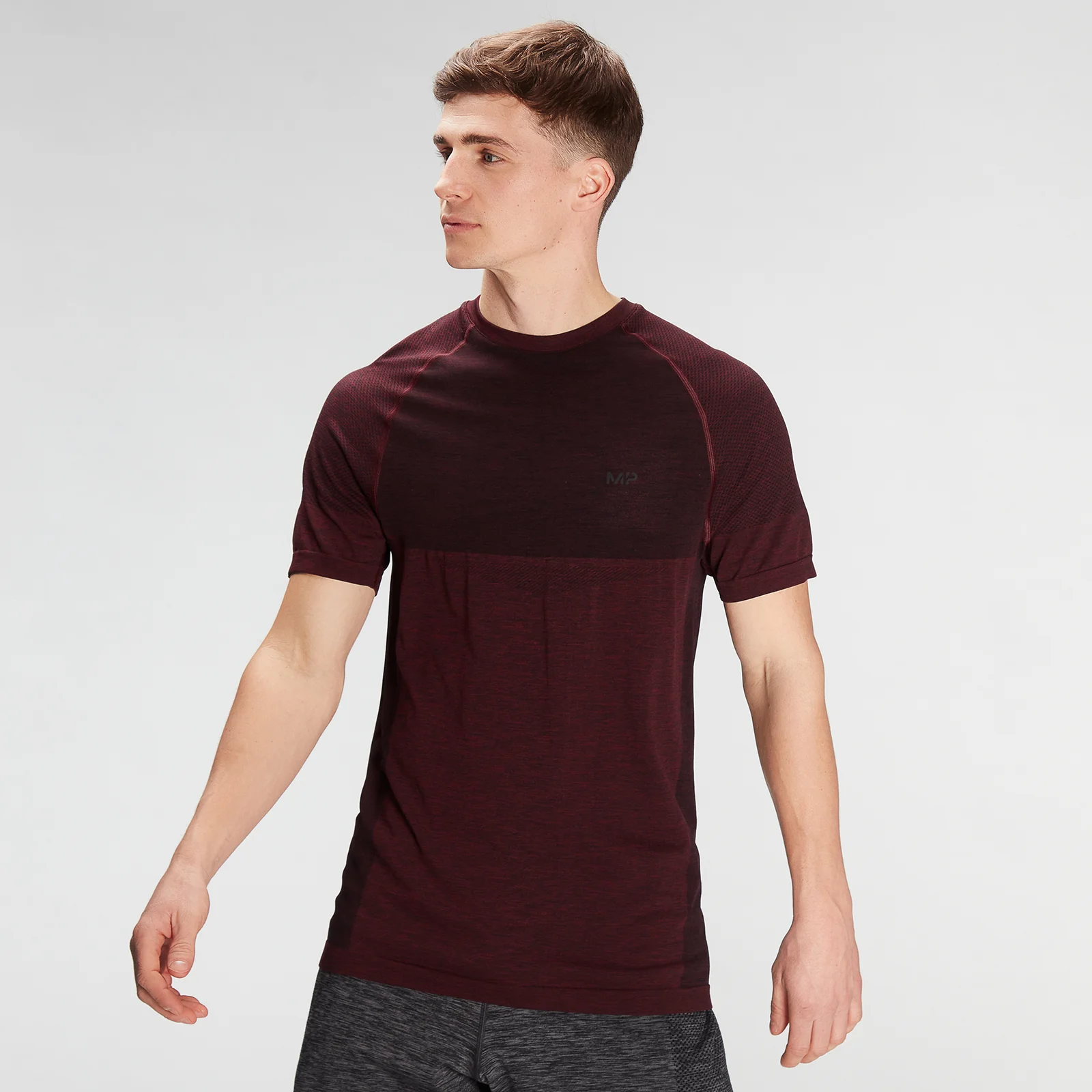 MP Moška majica s kratkimi rokavi Essential Seamless s kratkimi rokavi - oprana Oxblood Marl - XXS Slika 1