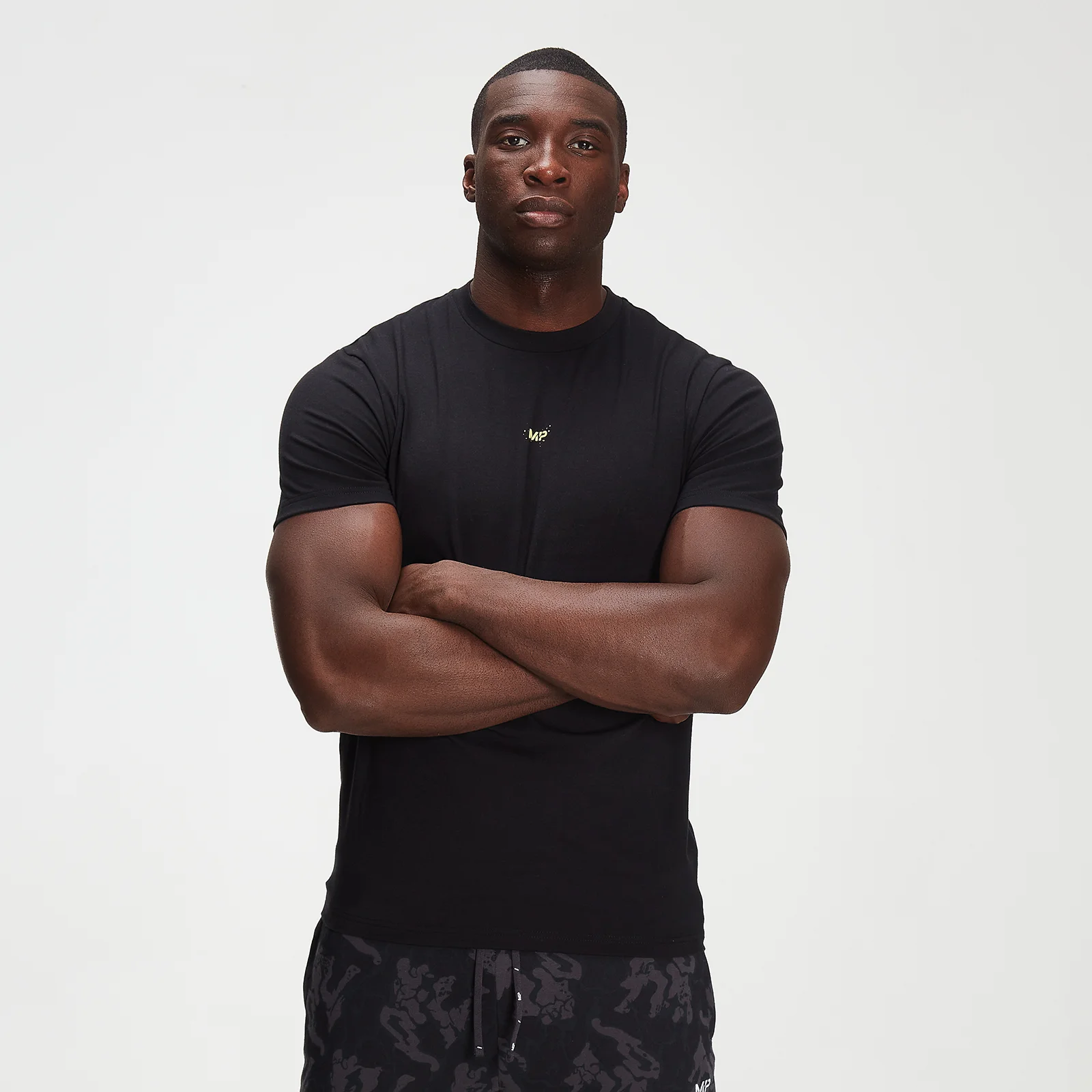 MP Men's Adapt drirelease® Neon Camo T-shirt- Black - XXS Slika 1
