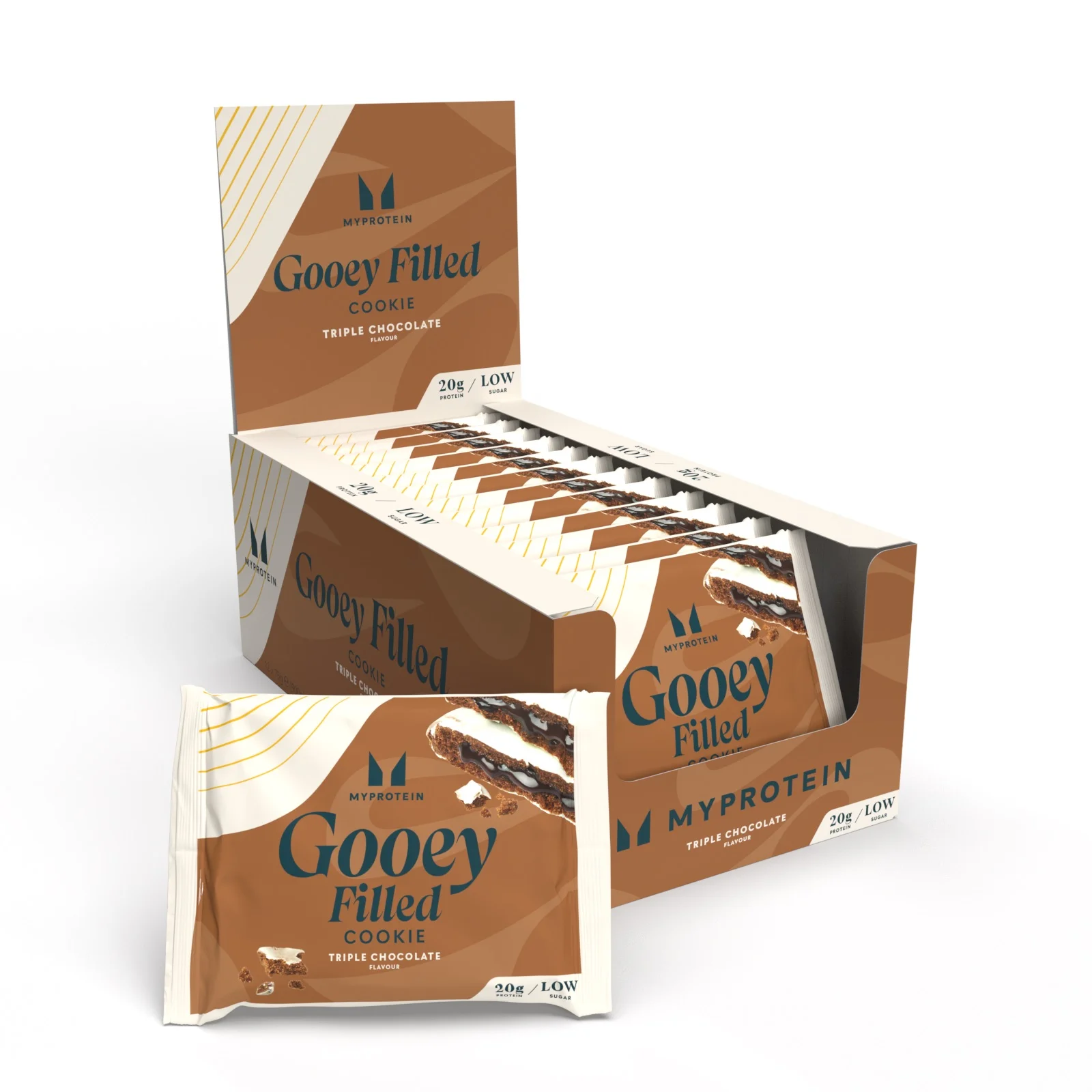 Pečeni beljakovinski piškot - 12 x 75g - Triple Chocolate (Gooey Filled) Slika 1