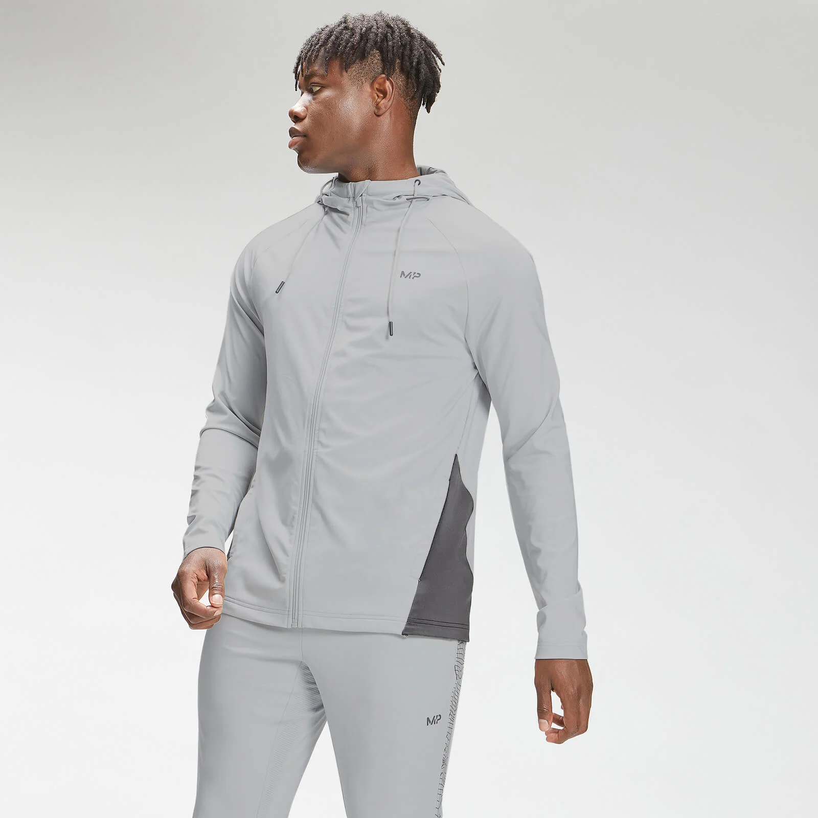 MP Men's Tempo Zip Through Hoodie - Chrome - XXS Slika 1