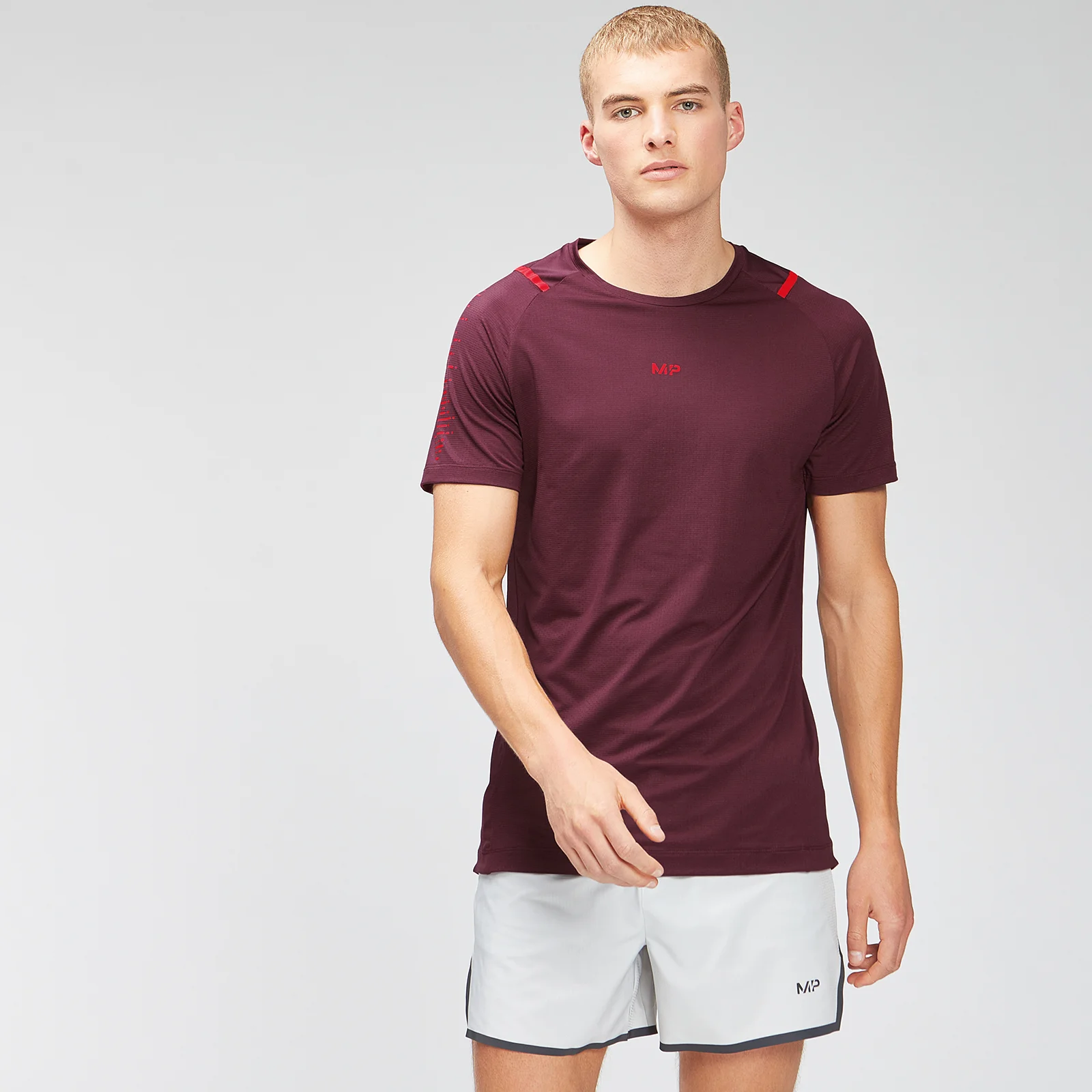MP Moška majica s kratkimi rokavi Velocity - Merlot - XXS Slika 1