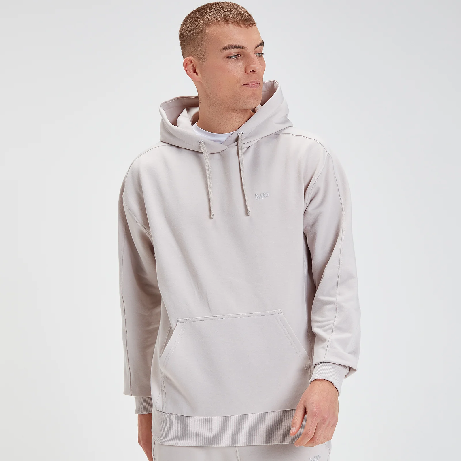 MP Moški pulover s kapuco Rest Day Oversized Hoodie – kostno siva - XXS Slika 1