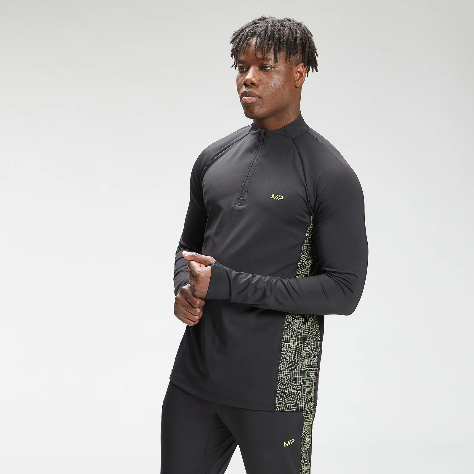 MP Moška majica Tempo 1/4 Zip Top – črna - XXS Slika 1