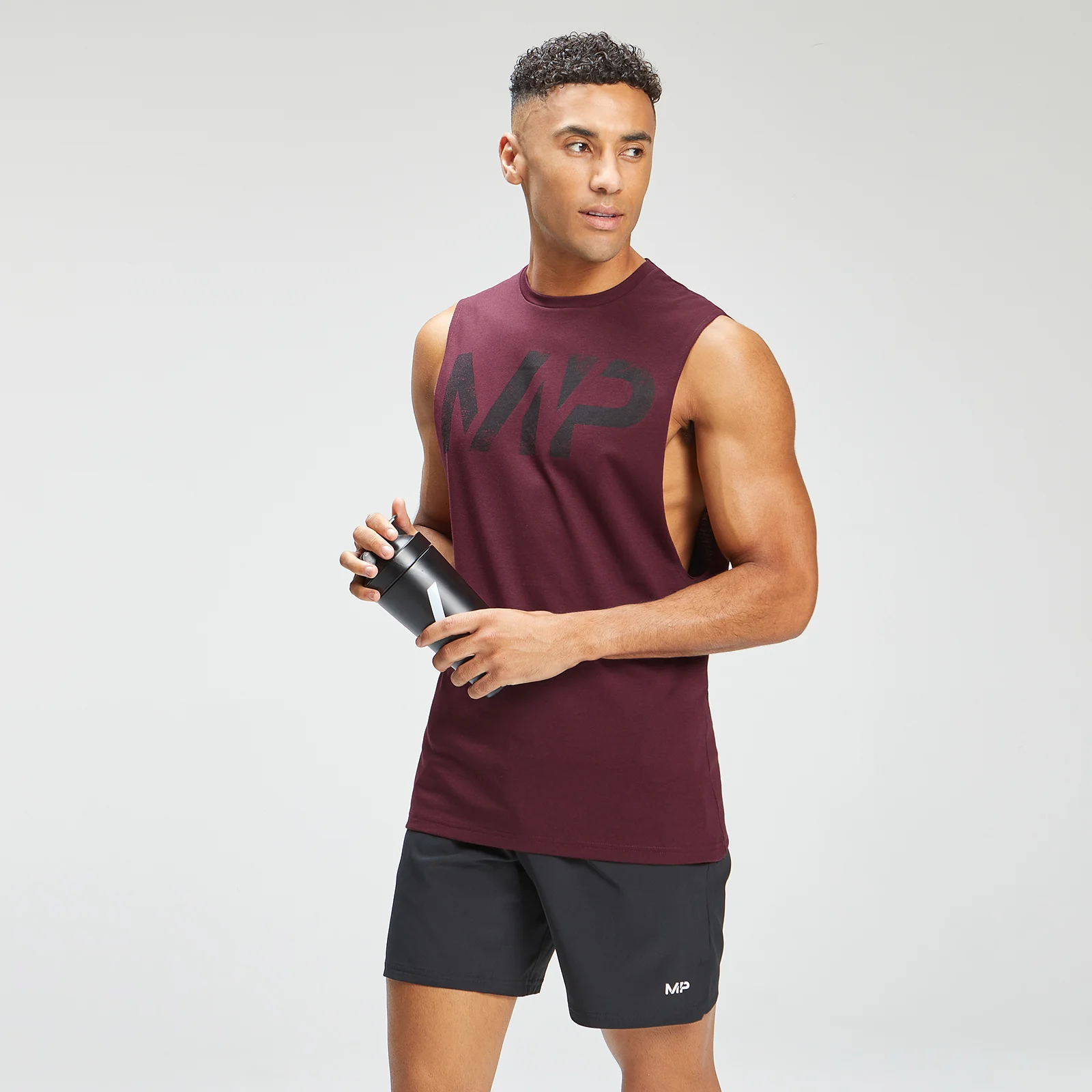 MP Men's Adapt Grit Graphic Drop Armhole Tank - Merlot Marl - XXS Slika 1