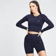 MP Ženski brezšivni top z dolgimi rokavi Shape - Navy