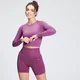 MP ženski brezšivni zgornji del z dolgimi rokavi Shape Crop Top - Orchid