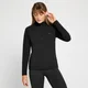 Ženska majica za trening s ponavljajočim logotipom MP 1/4 Zip - črna