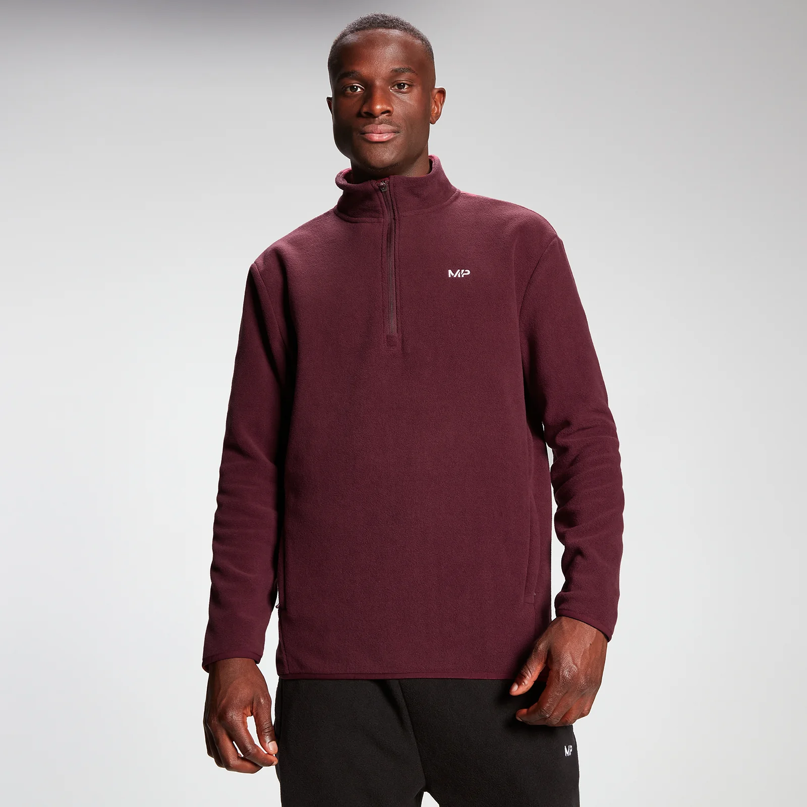 MP Moški pulover iz flisa z zadrgo Rest Day 1/4 Zip – merlot rdeče - XXS Slika 1