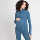 Žensko nosečniško oblačilo Power Maternity MP 1/4 Zip - Dust Blue modra