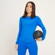 MP Ženska oprijeta majica z dolgimi rokavi Training – true blue modra