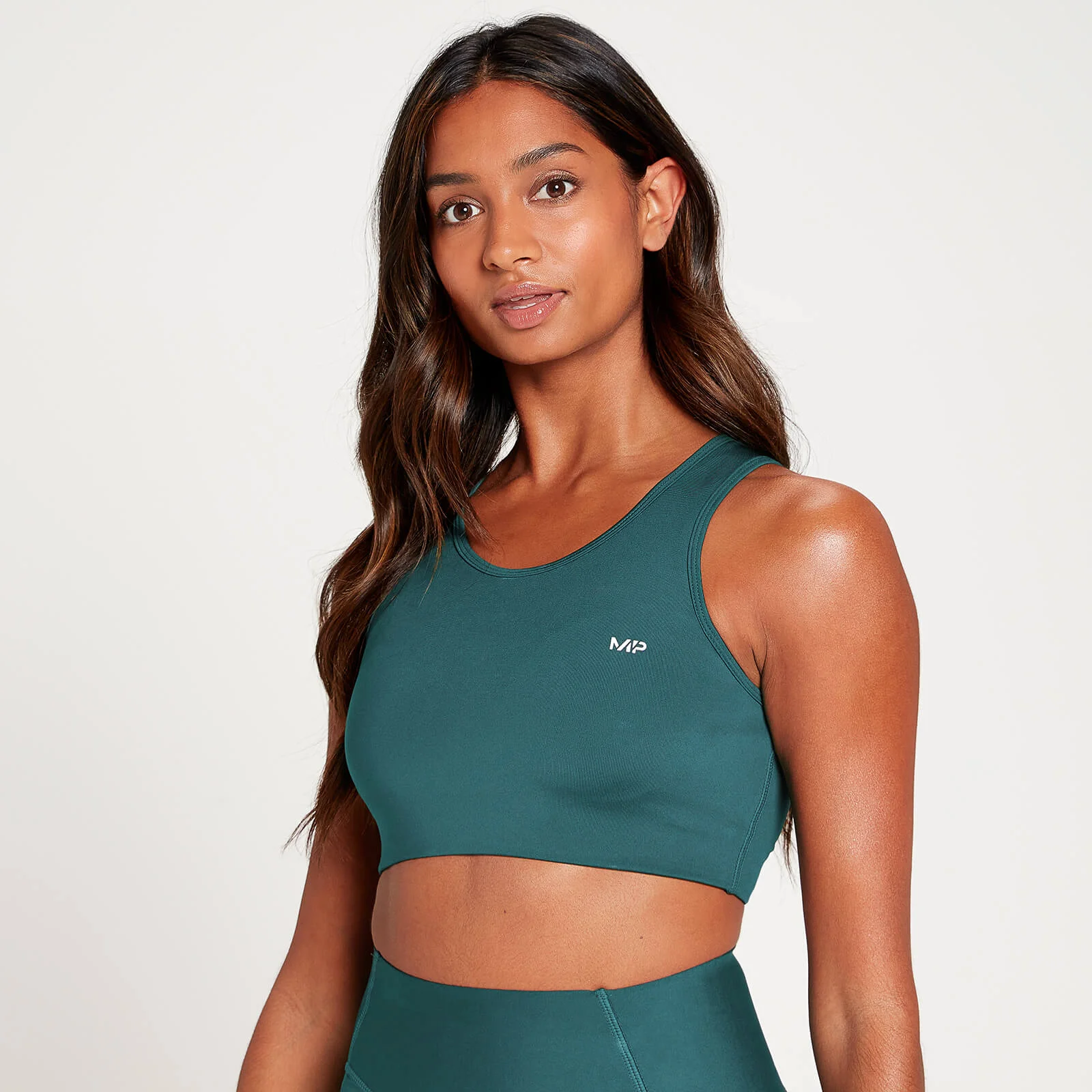 MP Ženski lasersko izrezani športni nedrček Sculpt — borovo zelen - XS Slika 1