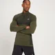 Moški brezšivni zgornji del z zadrgo Essential 1/4 Zip - Dark Olive Marl