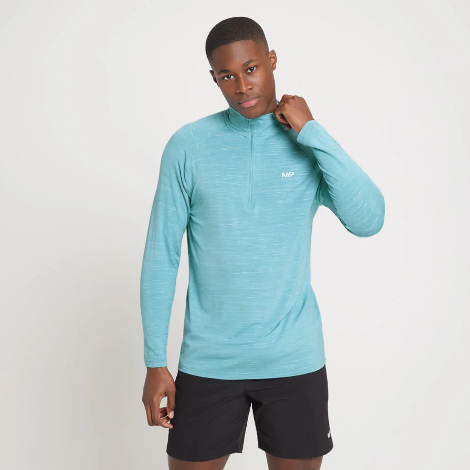 Moška majica MP Performance 1/4 Zip Top - Smoke Green Marl - XXS Slika 1