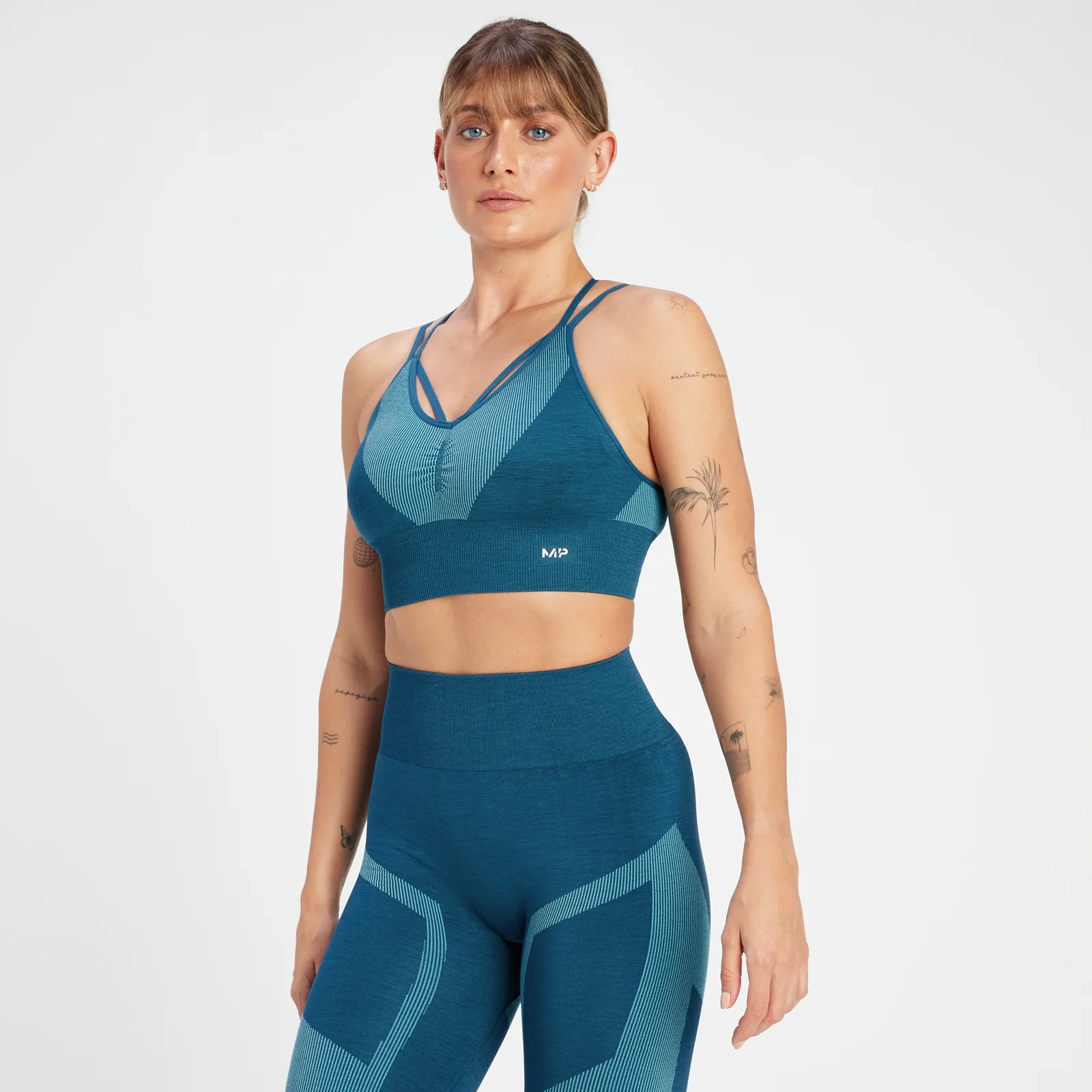 MP Ženski brezšivni nedrček Impact Scrunch – Teal Blue - XS Slika 1