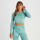 MP Ženski brezšivni top kratkega kroja z dolgimi rokavi Shape – Dusk Blue Tie Dye