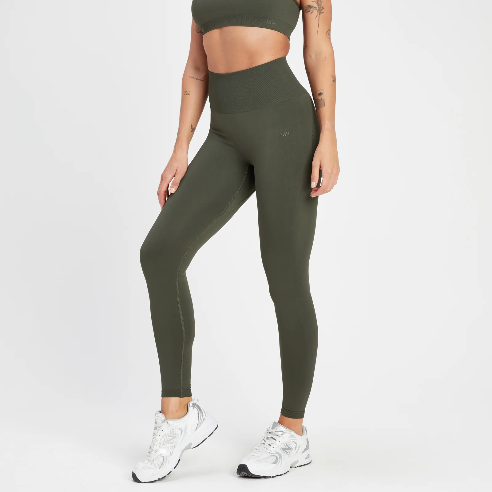 MP Ženske brezšivne pajkice Rest Day – Taupe zelene - XS Slika 1