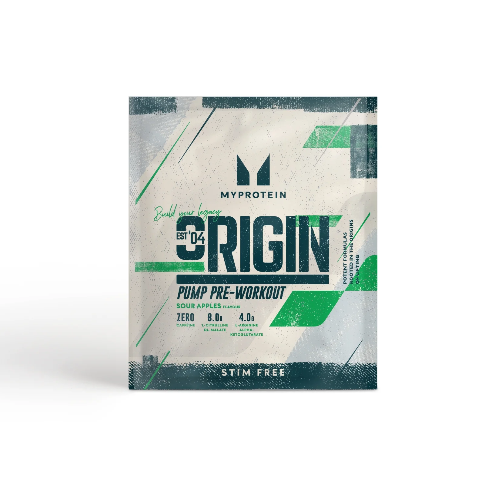 Prehransko dopolnilo za pred vadbo brez stimulansov Origin Stim-Free Pre-Workout (vzorček) - 20g - Sour Apples Slika 1