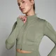 MP Ženska brezšivna jakna Tempo Ultra Geometric Crop – taupe