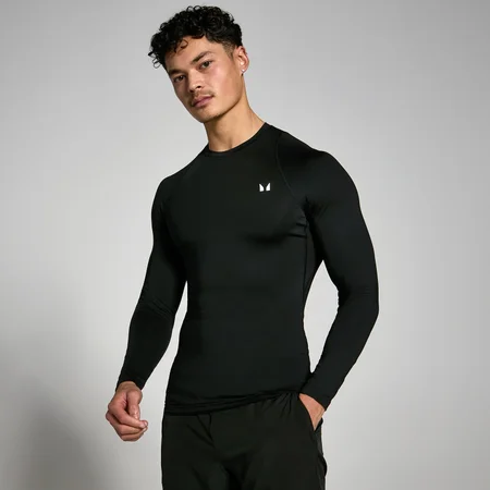 MP Moška majica z dolgimi rokavi Baselayer – črna